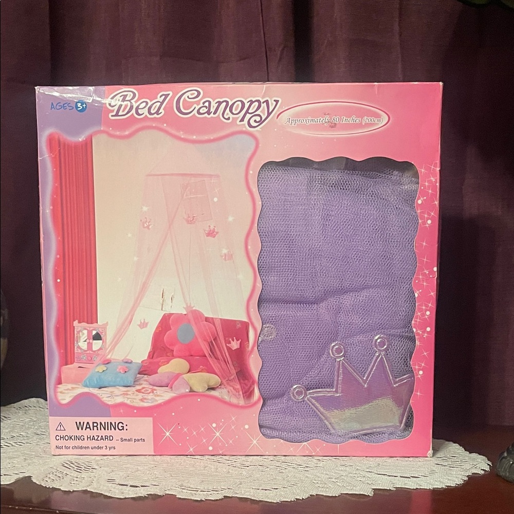 Pink and Purple Bed Canopy for Kids